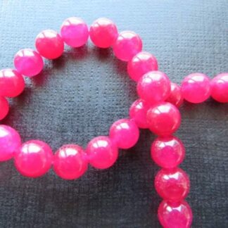 Jade Beads – Fuchsia – 8mm – Strand Of 45 Beads