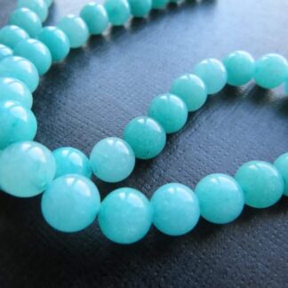 Jade Beads – Azure – 8mm – Strand Of 45 Beads