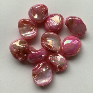 Mother Of Pearl Nuggets – Pink/Gold Sheen – Pack Of 10