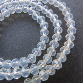 Faceted Crystal Rondelles – Opal White – 4x3mm – Strand Of 100 Beads