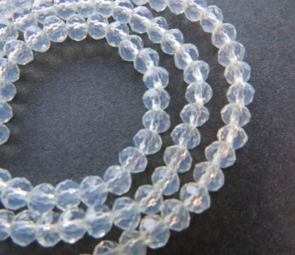 Faceted Crystal Rondelles – Opal White – 4x3mm – Strand Of 100 Beads