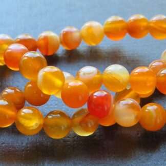 Agate Beads – Orange – 6mm – Strand Of 55 Beads