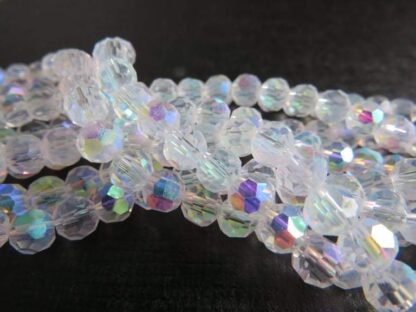 Faceted Crystal Round Beads – ClearAB – 6mm – Strand Of 50 Beads