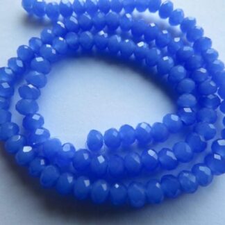 Faceted Crystal Rondelles – Royal Blue Opaque – 4x3mm – Strand Of 100 Beads