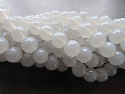 Glass Beads – Light Grey – 8mm – Strand Of 30 Beads