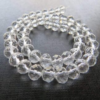 Faceted Crystal Rondelles – Clear Crystal – 8x6mm – Strand Of 50 Beads