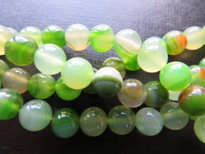 Agate Beads – Green – 8mm – Strand Of 45 Beads