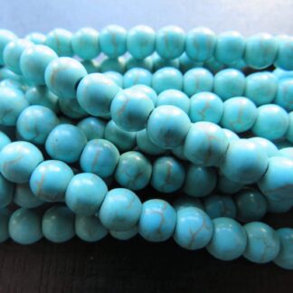 Howlite Beads – Turquoise – 6mm – Strand Of 70 Beads