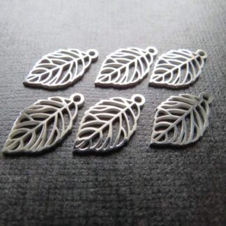 Leaf Charm/Pendant – Stainless Steel – 20x10mm