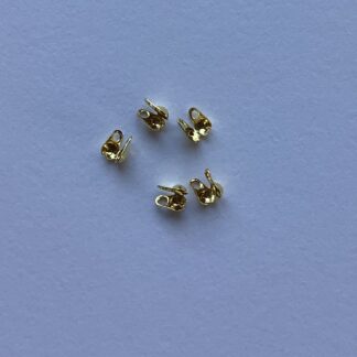 Clamshell Clasps – Gold – 4x3mm – Pack Of 10