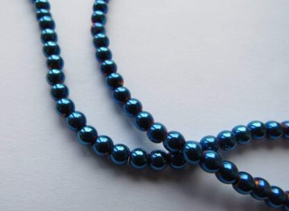 Hematite Beads – Blue – 4mm – Strand Of 95 Beads