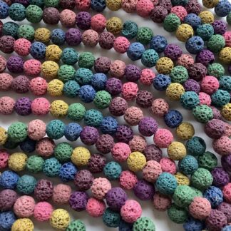 Natural Lava Beads – Multicolour – 8mm – Strand Of 45 Beads