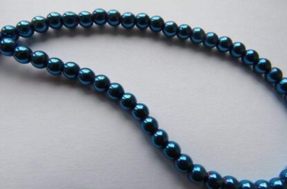 Hematite Beads – Blue – 4mm – Strand Of 95 Beads