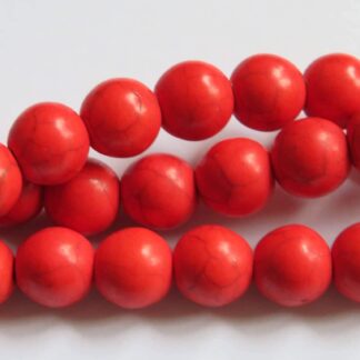 Howlite Beads – Red – 10mm – Strand Of 40 Beads