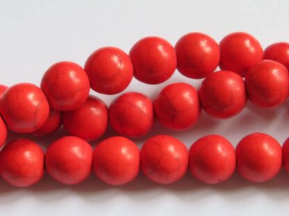 Howlite Beads – Red – 10mm – Strand Of 40 Beads
