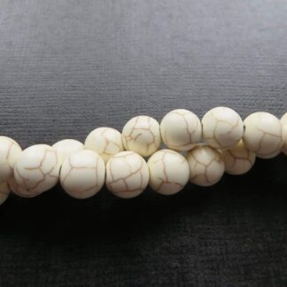 Howlite Beads – Cream – 8mm – Strand Of 50 Beads
