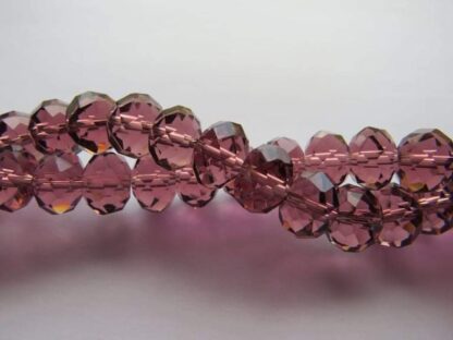 Faceted Crystal Rondelles – Mulberry – 12x9mm – Strand Of 20 Beads