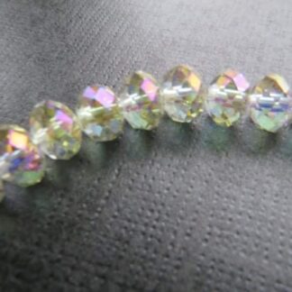 Faceted Crystal Rondelles – Champagne AB – AAA Grade – 10x8mm – Strand Of 30 Beads
