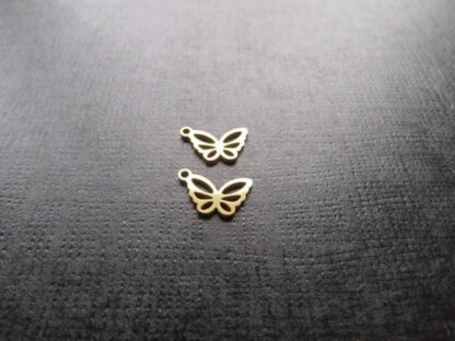 Butterfly Charm – Gold  – Stainless Steel – 10x7mm