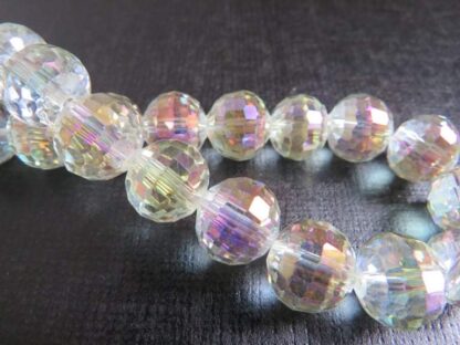 Faceted Crystal Round Beads – Champagne AB – AAA Grade – 12mm – Strand Of 10 Beads