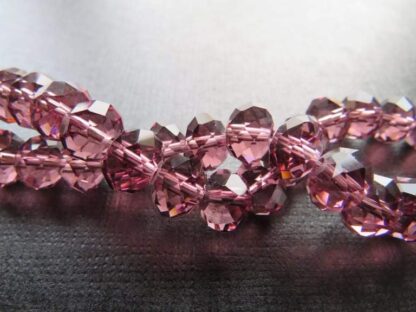 Faceted Crystal Rondelles – Mulberry – 10x8mm – Strand Of 30 Beads
