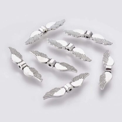 Angel Wing Spacer Bead – Antique Silver – 35x8mm