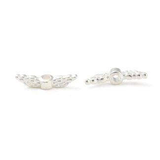 Angel Wing Spacer Beads – Silver – 12x3mm – Pack Of 10