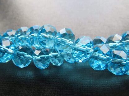Faceted Crystal Rondelles – Turquoise – 12x9mm – Strand Of 20 Beads