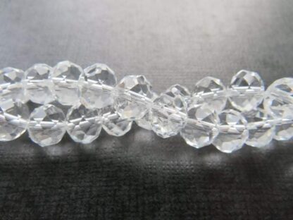 Faceted Crystal Rondelles – Clear – 10x8mm – Strand Of 30 Beads