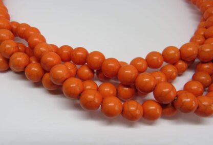 Howlite Beads – Orange – 10mm – Strand Of 40