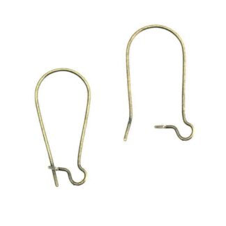 Nickel Free Closable Earwires – Antique Bronze – 24x12mm – 10 Pairs