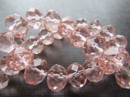 Faceted Crystal Rondelles – Pink – AAA Grade – 10x8mm – Strand Of 30 Beads