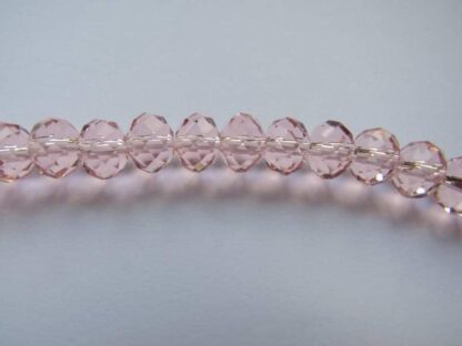 Faceted Crystal Rondelles – Pink – AAA Grade – 8x6mm – Strand Of 30 Beads