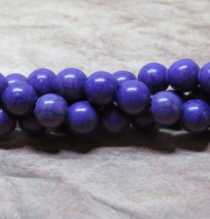 Howlite Beads – Dark Purple – 8mm – Strand Of 50 Beads