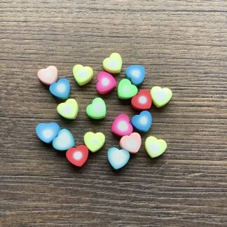 Polymer Clay Beads – Hearts – Pack Of 20