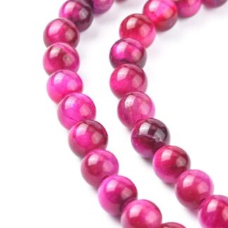 Tiger Eye – Pink – 8mm – Strand Of 24 Beads