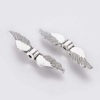 Angel Wing Spacer Bead – Antique Silver – 35x8mm