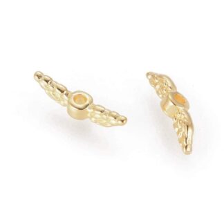 Angel Wing Spacer Beads – Gold – 12x3mm – Pack Of 10