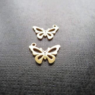 Butterfly Charm – Gold – Stainless Steel – 17x12mm
