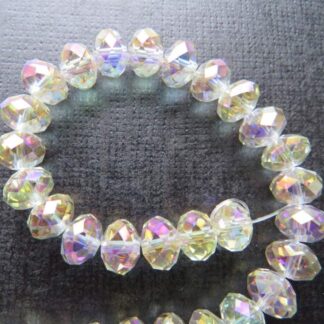 Faceted Crystal Rondelles – Champagne AB – AAA Grade – 8x6mm – Strand Of 30 Beads