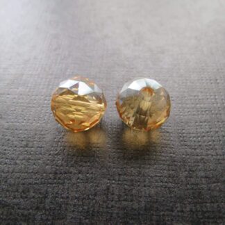 Faceted Crystal Round Beads – Light Peach – 14mm – Pack Of 2