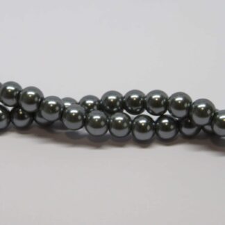 Glass Pearls – Grey – 8mm – Strand Of 56 Beads