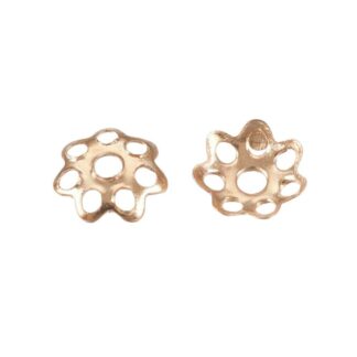Bead Caps – Flower – Light Gold – 6mm – Pack Of 100
