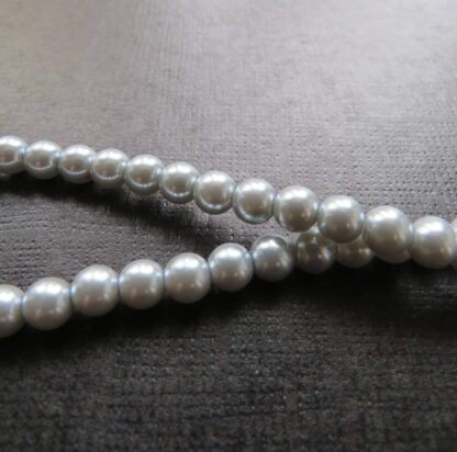 Glass Pearls – Silver – 6mm – Strand Of 72 Beads