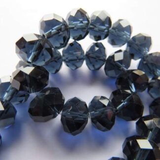 Faceted Crystal Rondelles – Indigo – 10x8mm – Strand Of 30 Beads