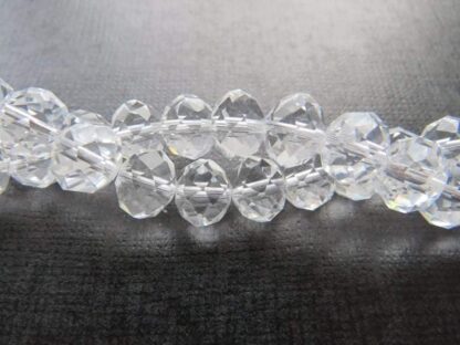 Faceted Crystal Rondelles – Clear – 10x8mm – Strand Of 30 Beads