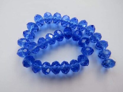 Faceted Crystal Rondelles – Royal Blue – AAA Grade – 8x6mm – Strand Of 30 Beads