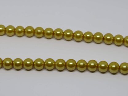 Glass Pearls – Gold – 8mm – Strand Of 50 Beads