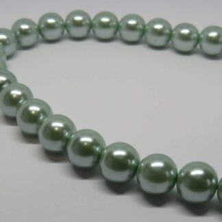 Glass Pearls – Aqua -12mm – Strand Of 35 Beads