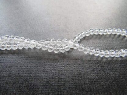 Faceted Crystal Rondelles – Clear – AAA Grade – 4x3mm – Strand of 70 Beads